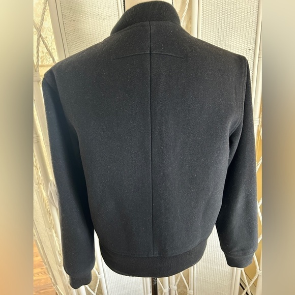 Kate Spade Saturday Bomber Jacket Black Wool Varsity Snap Front size Medium - Picture 7 of 16